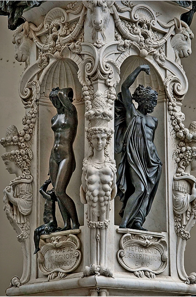 the original pedestal of Cellini's Perseus sculpture