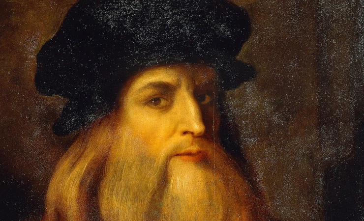 portrait of Leonardo da Vinci in Florence's Uffizi Gallery