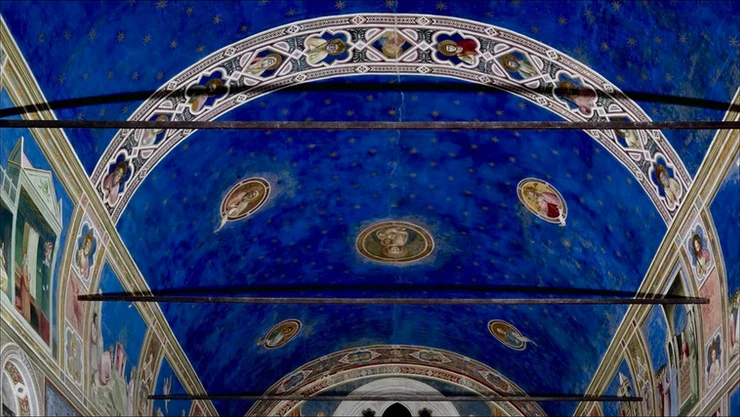 the star studded ceiling of the Scrovegni Chapel