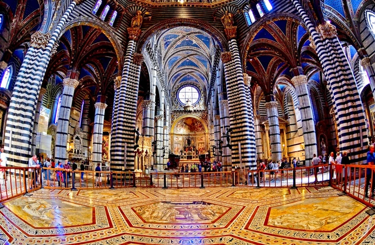 the nave of Siena Cathedral