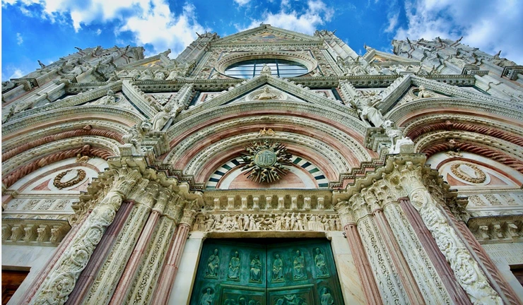 the facade of Siena Cathedral