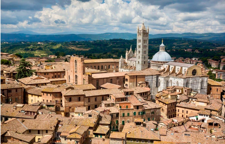 view of Siena from the Torre del Mangia