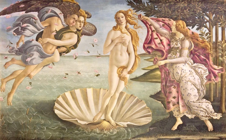Sandro Botticelli, Birth of Venus, 1486 -- the most popular painting in the Uffizi