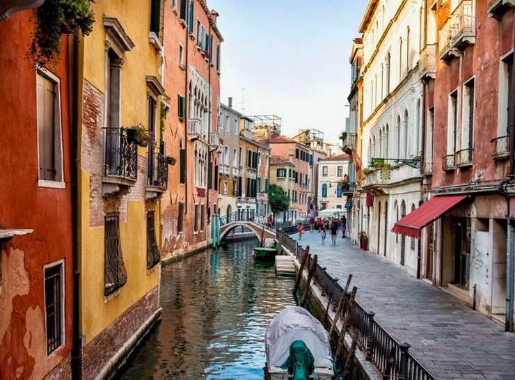 pretty canal in Venice Italy