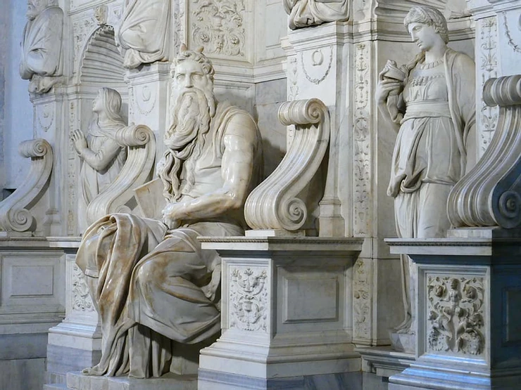 Michelangelo's Moses sculpture, part of the Tomb of Pope Julius II
