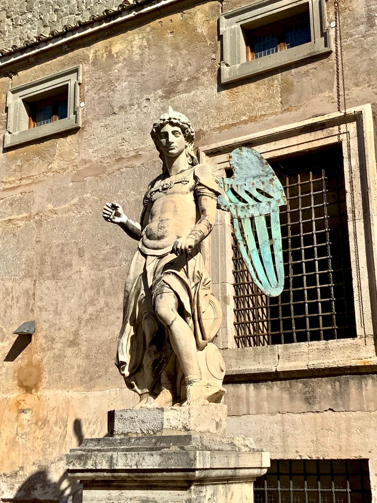 statue of the Archangel Michael in the Courtyard of the Angel