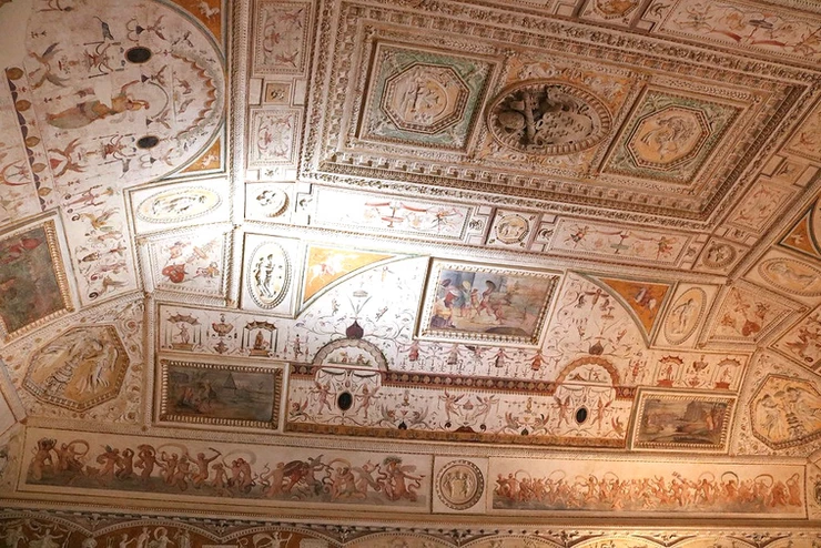 vaulted ceiling of the library of Castle Sant'Angelo