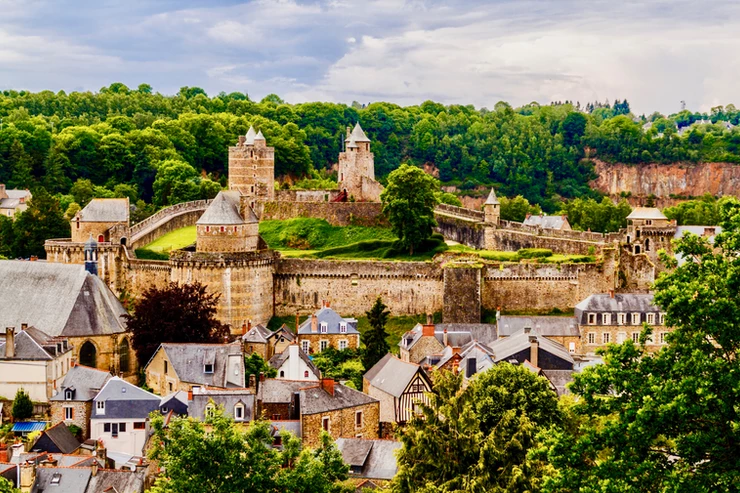 the Chateau de Fougeres in the village of Fougeres Brittany