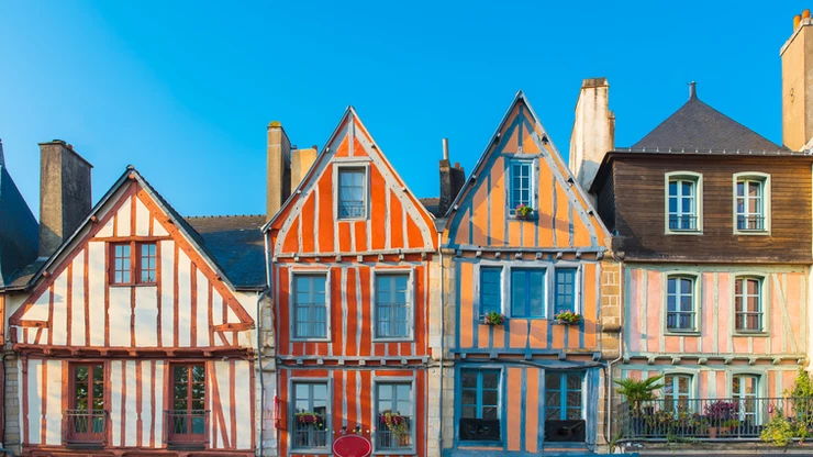 colored half timbered houses in Vannes