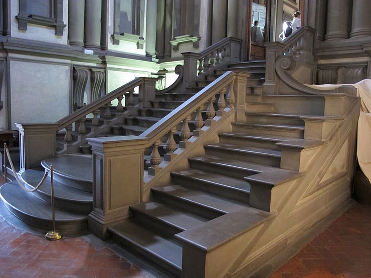 triple staircase in MIchelangelo's Laurentian Library 