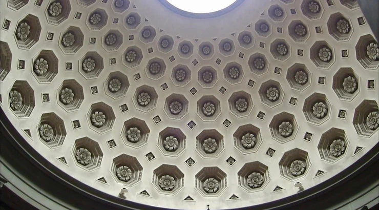 dome in the Laurentian Library, similar to the Pantheon dome in Rome