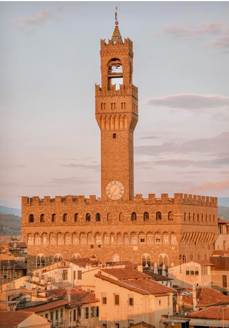 Florence's town hall, the Palazzo Vecchio with the Tower of Arnolfo