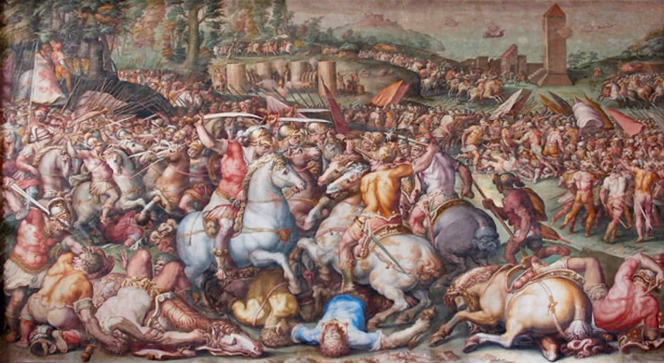 Giorgio Vasari frescos in the Hall of the Five Hundred 