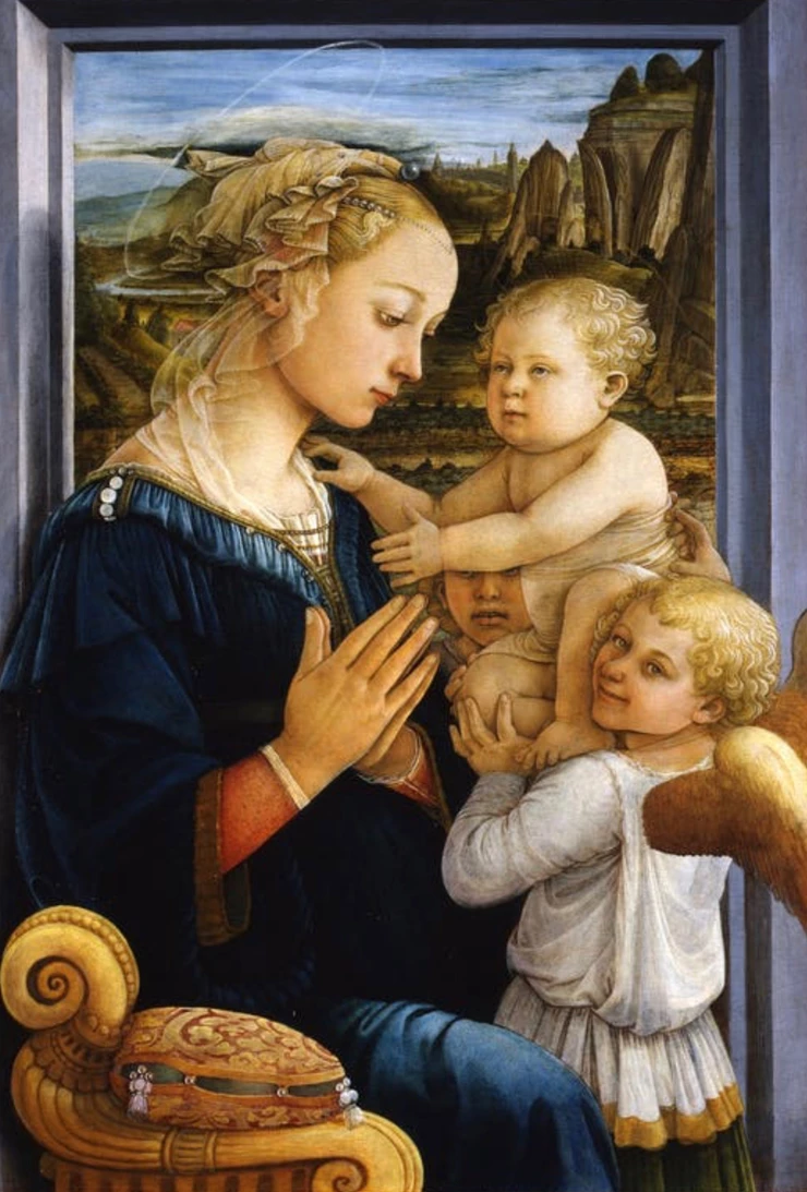Filippo Lippi, Madonna and Child With Two Angels, 1460-65