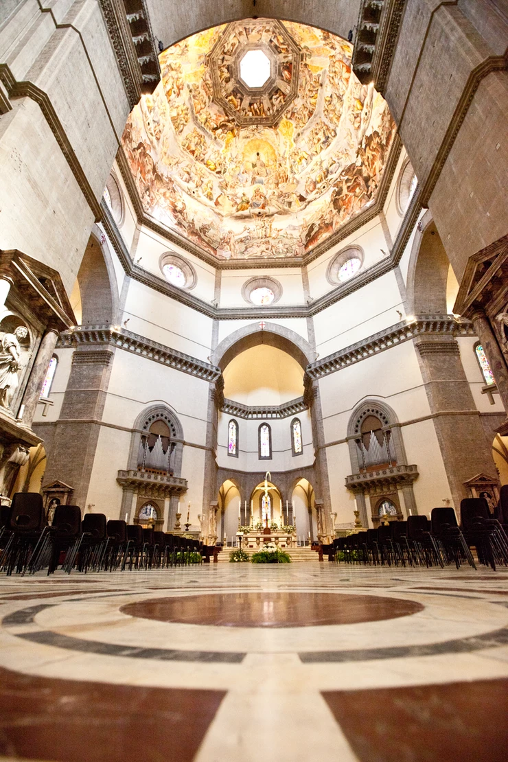 the rather spare interior of Florence Cathedral