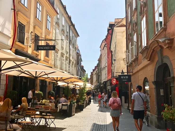 the main drag in Ljubljana