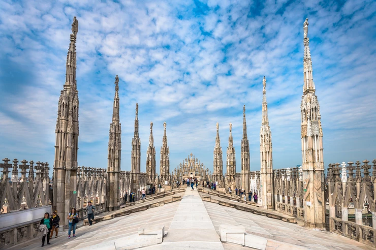 rooftop terrace of Milan's Duomo