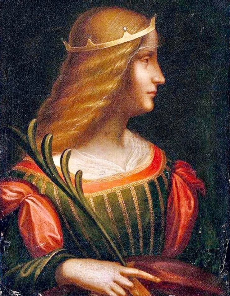 Portrait of Isabella d'Este, circa 1500 -- attributed to Leonardo da Vinci