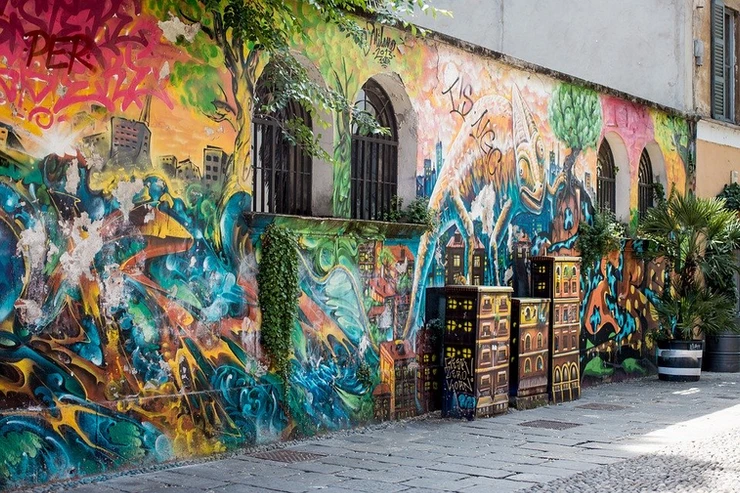 street art on Via Sante Croce in Milan