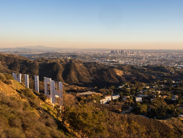 view from the Hollywood Sign in Los Angeles
