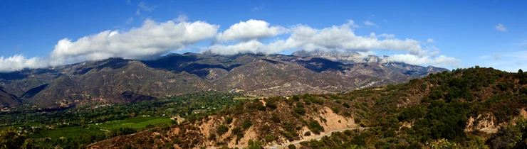 panorama of mountains above Ojai