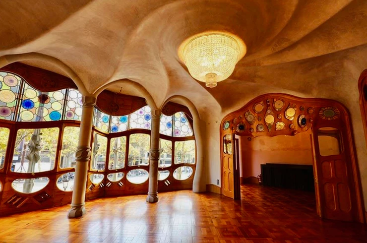 interior of Casa Battlo, a Gaudi-designed landmark in Barcelona Spain