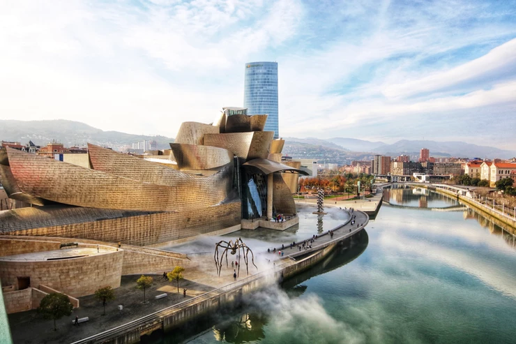 the Frank Gehry-designed Guggenheim Museum in Bilbao