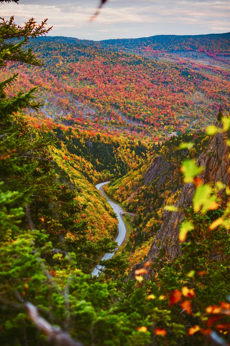 the road winding through Dixville Notch