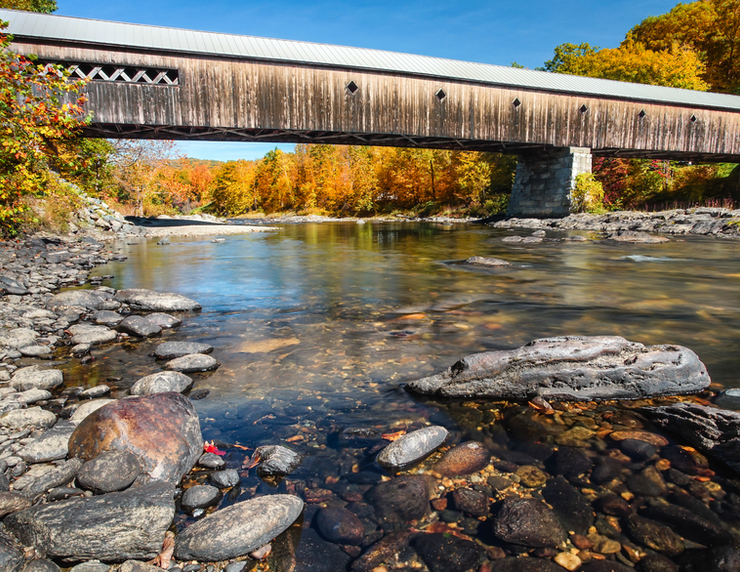 covered bridge in Vermont