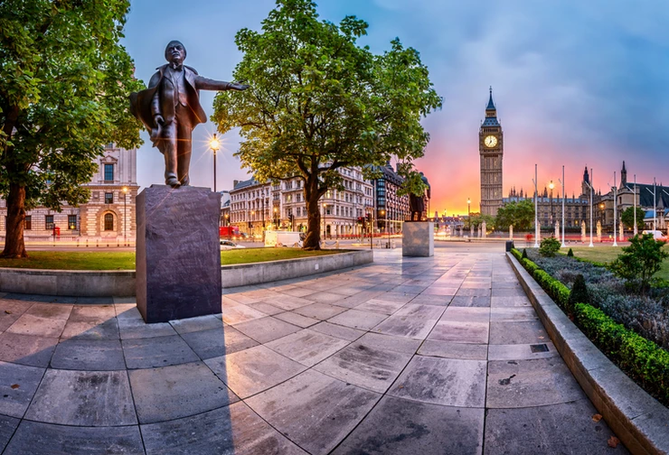 Panorama of Parliament Square in London England