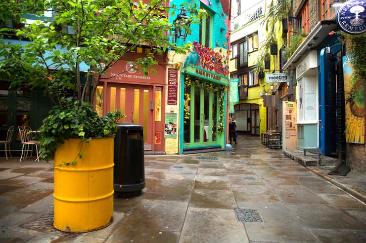 Neal's Yard is a small alley in London's Covent Garden between Shorts Gardens and Monmouth Street