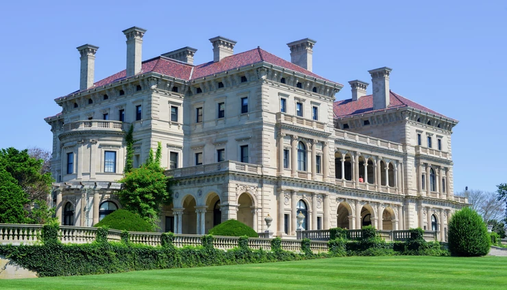Breakers Mansion on the Cliff Walk in Newport Rhode Island, a beautiful must visit town in New England