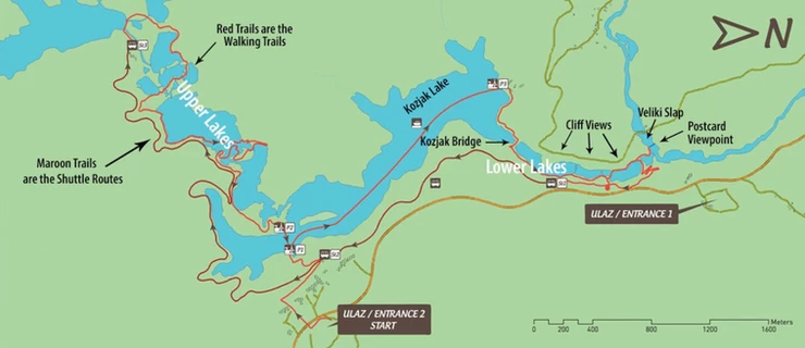 map of Plitvice Park