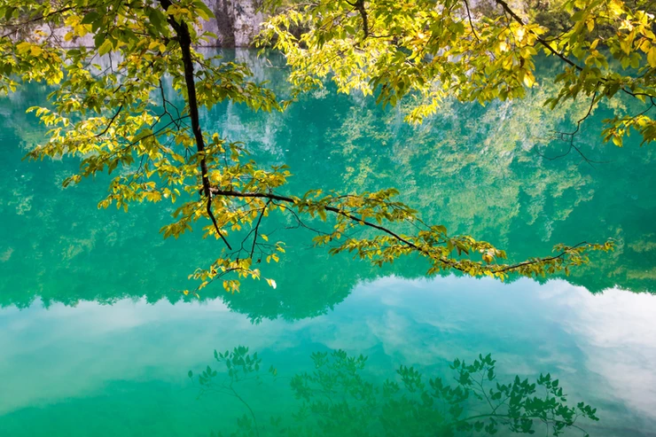 beautiful lake colors in Plitvice Lakes National Park