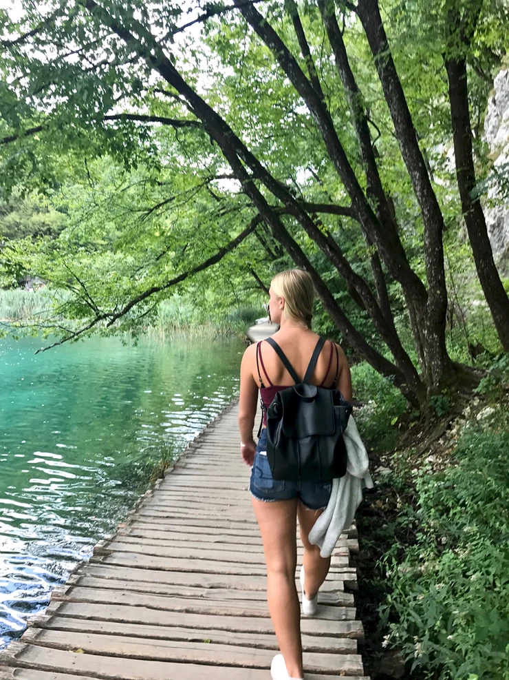 walking the boardwalks in the lower lakes of Plitvice