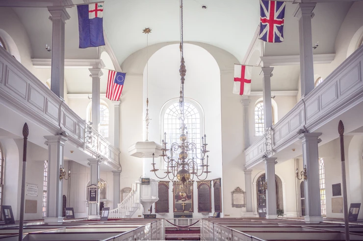 interior of Old North Church on the Freedom Trail