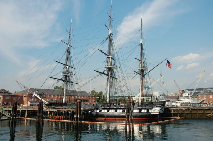 the USS Constitution in Charlestown Navy Yard on the Freedom Trail