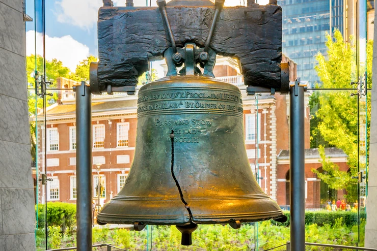 the Liberty Bell, with its iconic crack