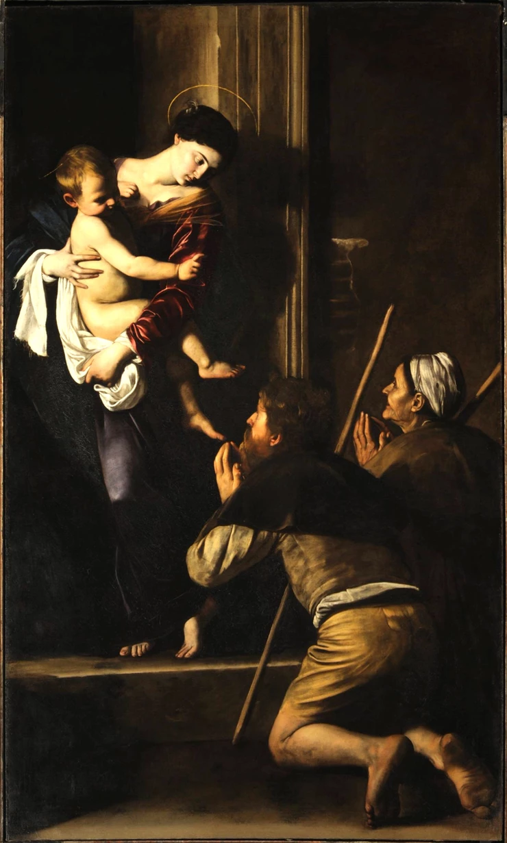 Caravaggio, Madonna di Loreto - Pilgrim's Madonna,1604-1606