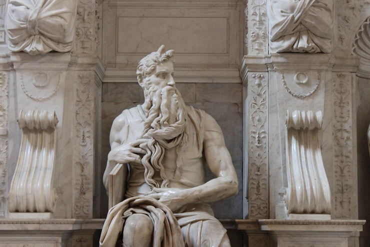 Michelangelo's sculpture of Moses on the Tomb of Pope Julius II