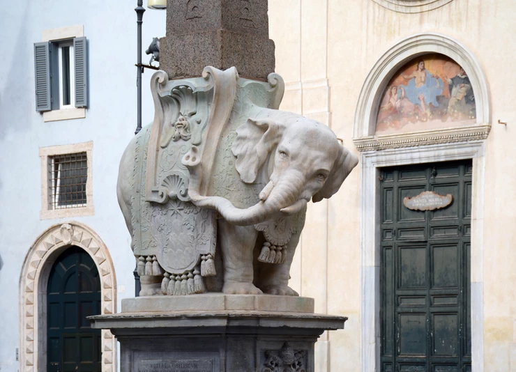 Bernini's elephant sculpture outside the Santa Maria Sopra Minerva