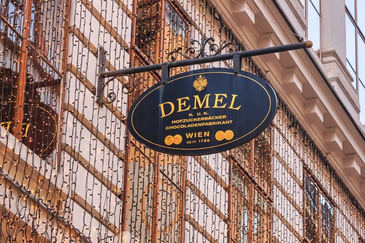 view of the exterior sign cafe Demel