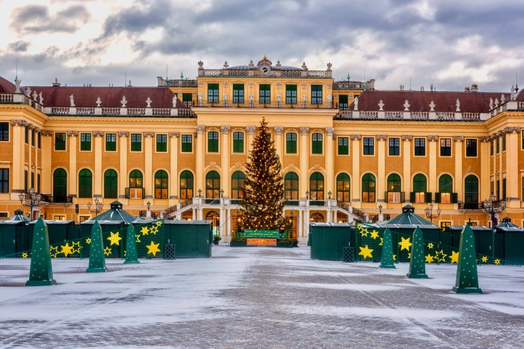 Schonbrunn Palace decorated for Christmas