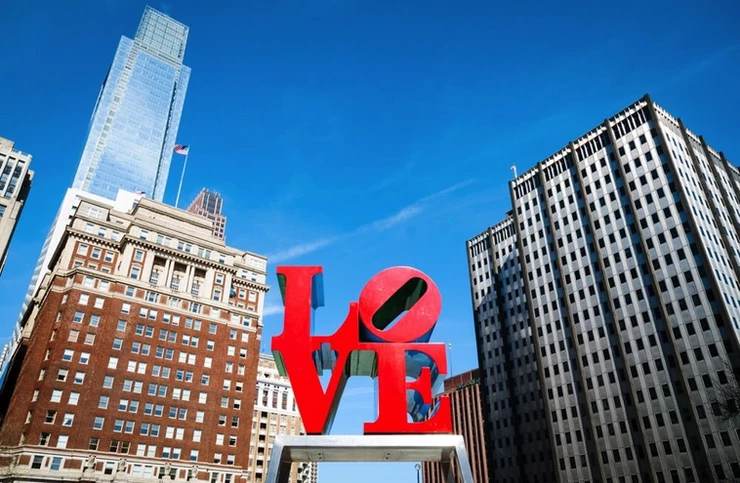 Robert Indiana's Love sculpture in Love Park in downtown Philly