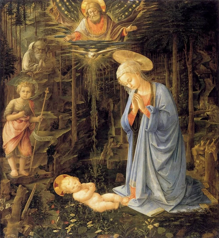 Fillipo Lippi, detail of Adoration of the Child, 1519 -- original is in Berlin