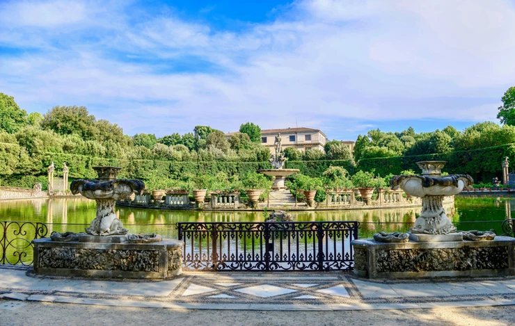 the Boboli Gardens at the Pitti Palace