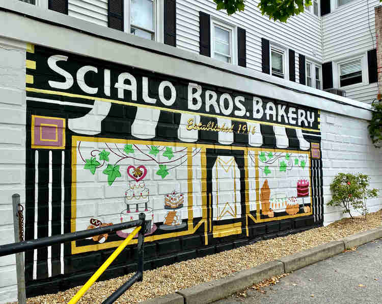 mural at Scialo Bakery in Providence's Little Italy