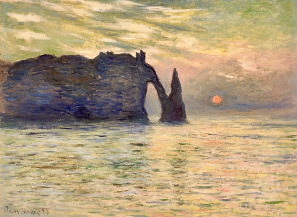 Monet, Etretat at Sunset