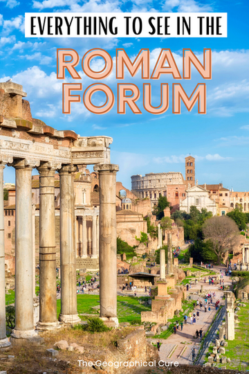 Pinterest pin for guide to the monuments of The Roman Forum