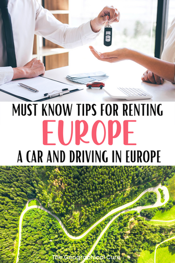 useful tips for renting and driving a car in Europe